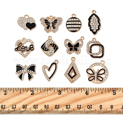 Colgantes de esmalte de aleación 24pcs 12 estilos&nbsp;ALRI-FS0001-04