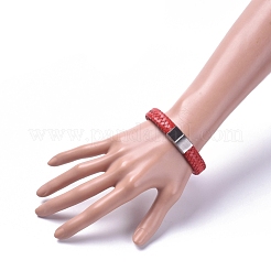 Bracciali unisex in pelle intrecciata&nbsp;BJEW-JB04893-03