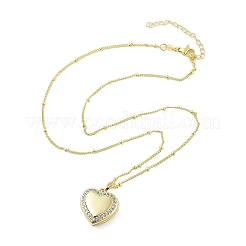 Collane con ciondolo a catena satellitare in ottone micro pavé di zirconi cubici trasparenti per donna&nbsp;NJEW-M009-03G-C
