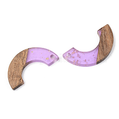 Pendentifs en résine transparente et bois de noyer&nbsp;RESI-S389-007A-B01