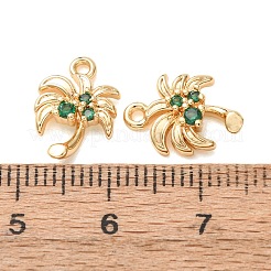 Breloques en laiton micro pave zircone cubique verte&nbsp;KK-A304-09G