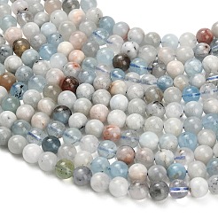 Natürliche Aquamarin Perlen Stränge&nbsp;G-F591-29B-6mm-01