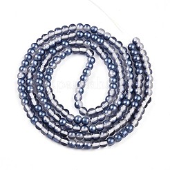 Fili di perle di vetro trasparenti con vernice da forno&nbsp;DGLA-N011-4mm-08