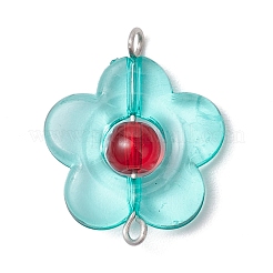 Ciondoli con connettori a forma di fiore in acrilico e vetro trasparente&nbsp;PALLOY-JF03720