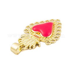 Pendentifs en laiton émaillé de placage de crémaillère&nbsp;KK-P269-08G-02