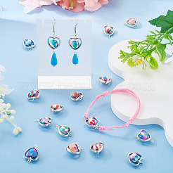 20 Stück Polymer Clay Herz & CCB Rahmen Glieder Verbinder Charms&nbsp;CLAY-TADJ0001-07