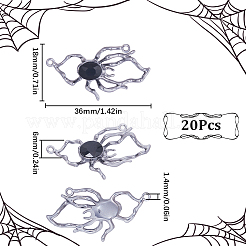 20 Stück Verbindungsstück-Charms aus schwarzem Glas&nbsp;FIND-SC0005-42