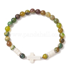 Bracciali elastici con perline di pietre preziose per donne e uomini&nbsp;BJEW-JB13649