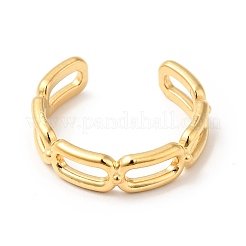 Anillo de puño abierto ovalado de acero inoxidable 304 con revestimiento iónico (IP)&nbsp;RJEW-I085-01G
