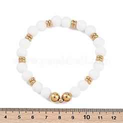 Ionenplattierung (IP) 304 Edelstahl & runde Glasperlen Stretch-Armbänder für Frauen und Männer&nbsp;BJEW-M046-03G