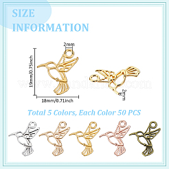 250 pz 5 colori pendenti in lega di zinco&nbsp;FIND-GA0008-61
