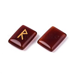 25 Stück rechteckige natürliche Karneol-Runensteine mit eingraviertem Elder-Futhark-Alphabet&nbsp;G-T142-34
