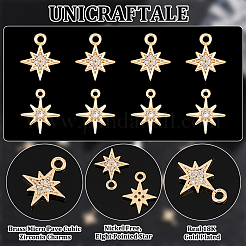 16 pz 2 stili ottone micro pavé zirconia cubica charms&nbsp;KK-UN0002-12