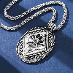 Collane con ciondolo vichingo in lega di zinco in stile tibetano&nbsp;NJEW-Z062-01AS-02