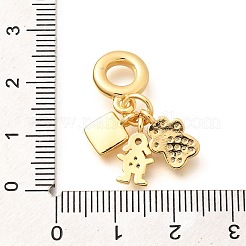 Europäische Anhänger aus Messing mit klarem Zirkonia&nbsp;KK-U048-26G