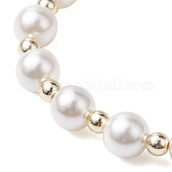 Braccialetti elasticizzati con perline di conchiglia rotonde da 8 mm&nbsp;BJEW-JB10616
