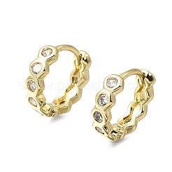 Messing Micro Pave klare Zirkonia Creolen&nbsp;EJEW-G473-06G