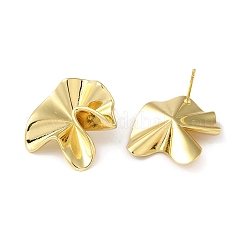 Gestellplattierte Messingblumen-Ohrstecker für Frauen&nbsp;LS-EJEW-Z019-16G