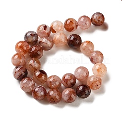 Quartz hématoïde naturel / brins de perles de quartz ferrugineux&nbsp;G-H343-D14-14mm