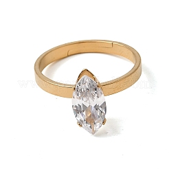 Anelli da donna in acciaio inossidabile 304 con zirconi cubici&nbsp;RJEW-B161-02G-02