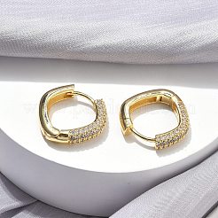 Messing Micro Pave klare Zirkonia Creolen&nbsp;EJEW-C182-07A-G