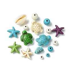 DIY-Sets zur Schmuckherstellung mit synthetischen Türkis- und natürlichen Kauri-Muschelperlen&nbsp;DIY-FS0005-98