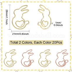 40 pièces 2 couleurs trombones en fer&nbsp;AJEW-SP0002-99A