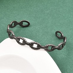 Bracelets manchettes à maillons ovales en acier inoxydable chirurgical 316&nbsp;BJEW-C125-03AS