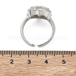 Messing Micro Pave Zirkonia Manschette offene Ringe&nbsp;RJEW-C163-03A-P
