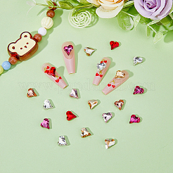 36 Stück 6 Farben rückseitig plattierte Glas-Strass-Cabochons&nbsp;MRMJ-FH0001-32