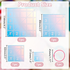 4 Stück 4 Stile Acryl-Näh-Patchwork-Lineal&nbsp;DIY-DR0002-39