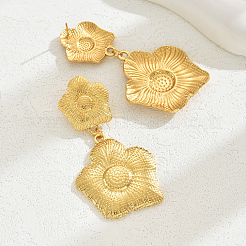 Elegantes pendientes colgantes de girasol de acero inoxidable 201&nbsp;QQ3962