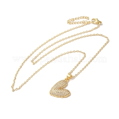 Colliers en laiton avec pendentif en forme de cœur pour femmes&nbsp;NJEW-C054-01G