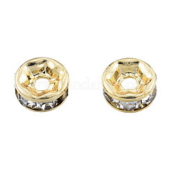 Perline di zirconi cubici trasparenti con pavé di ottone&nbsp;KK-N259-39A-01