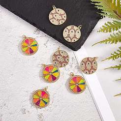 5pcs pendentifs en laiton micro pavé de zircone cubique écologiques&nbsp;KK-SZ0005-70