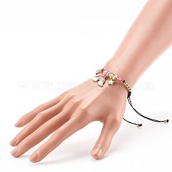Bracelets de perles de nylon tressés réglables&nbsp;BJEW-JB06355