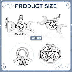 200 pz charms in lega stile tibetano&nbsp;TIBEP-PH0001-89