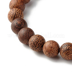 Stretch-Armband aus natürlichem Wengeholz für Herren Damen&nbsp;BJEW-JB06759