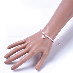 Bracciali di perline intrecciati con filo di nylon regolabile&nbsp;BJEW-JB04457-01