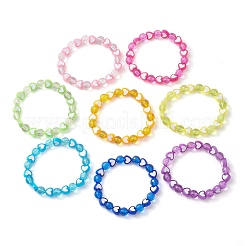 8 Stück 8 mm facettierte runde & herzförmige Acrylperlen-Stretcharmband-Sets&nbsp;BJEW-JB10240-02