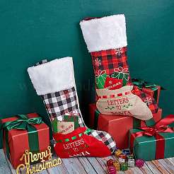 Sacchetti regalo per calzini natalizi in stile 2pz 2&nbsp;HJEW-SZ0001-08
