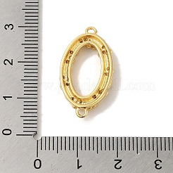 Ciondoli per connettori con collegamenti in micro pavé di zirconi cubici in ottone placcato a cremagliera&nbsp;KK-P267-21G