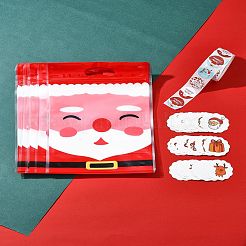 Rechteckige Plastikbeutel mit Reißverschluss im Weihnachtsmotiv zur Aufbewahrung von Süßigkeiten&nbsp;OPP-FS0001-11