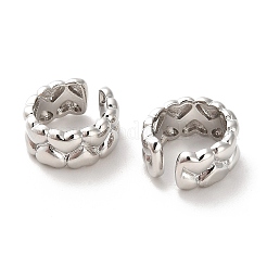 Manschettenohrringe aus Messing mit Herzmotiv für Damen&nbsp;EJEW-L270-003P