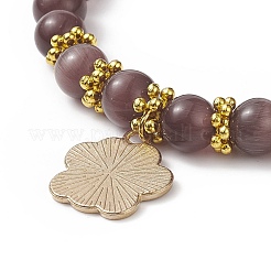 Braccialetti con perline rotonde occhio di gatto&nbsp;BJEW-JB09050