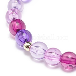 Set di braccialetti elasticizzati con perline rotonde in acrilico stile 4 pz&nbsp;BJEW-JB08926-05