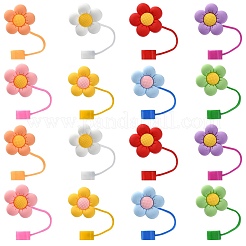 16 bouchon de paille anti-poussière en PVC de 8 couleurs.&nbsp;AJEW-CJ0001-28