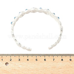 Bracelets manchettes en résine et alliage marguerite pour femmes&nbsp;BJEW-U039-02S