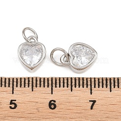 Breloques en laiton micro pavé de zircone cubique transparente pour la saint-valentin&nbsp;KK-H292-52A-P