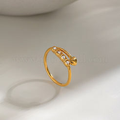 Bracciale rigido aperto da donna in acciaio inossidabile 304 con strass a forma di cuore.&nbsp;MH2776